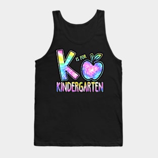 K Is For Kergarten Teacher Tie Dye Back to School Tank Top